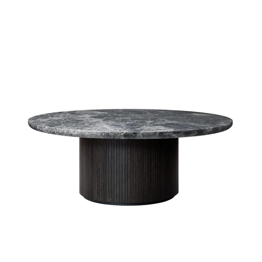 Moon Coffee Table – okrugli dizajnerski stolić s punom bazom i mramornom plohom,