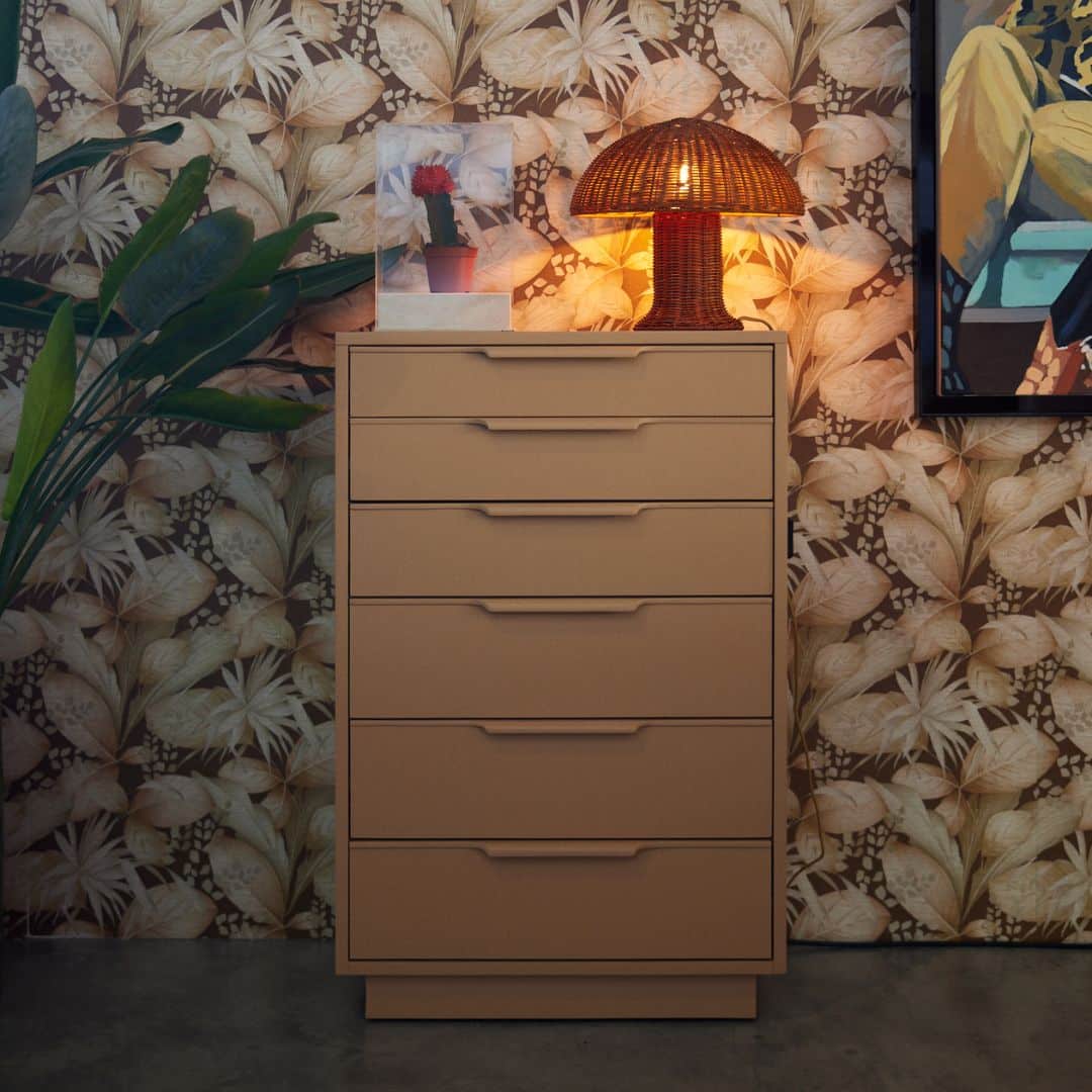 ladičar camel od Sungkai drva u retro-futurističkom stilu