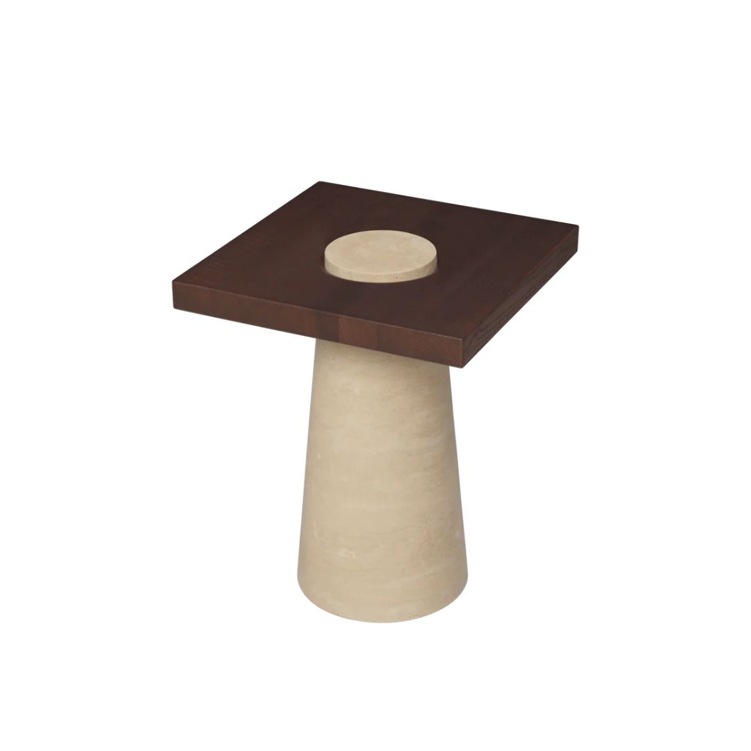 Pomoćni stolić Grova od travertina